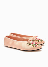 JASMINE BALLET SLIPPER | Peach Satin