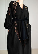 AMARYLLIS KAFTAN | Black Vintage Linen | LIMITED EDITION MAXI