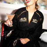 AMARYLLIS KAFTAN | Black Vintage Linen | LIMITED EDITION MAXI