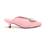 LILY KITTEN HEEL |  Pink Satin