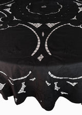 BLACK TABLECLOTH | ROUND | 1970'S