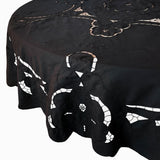 BLACK TABLECLOTH | ROUND | 1970'S