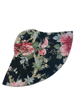 GARDEN HAT, EXTRA SUNNY | 80's BLACK CHINTZ