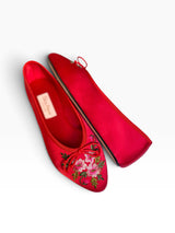 SAMPLE | JASMINE BALLET SLIPPER | Red Satin | 37