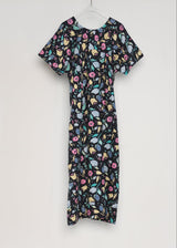 HEBE HOUSE-DRESS | 80's Floral Cotton | ONE OF A KIND MIDI