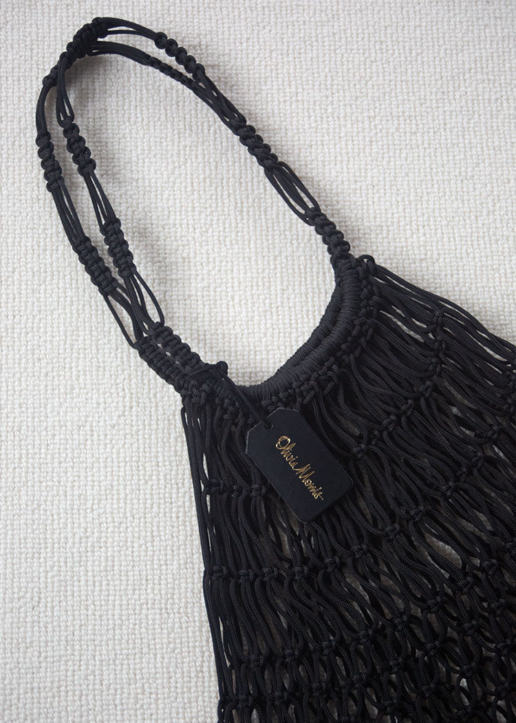 Black macrame purse online