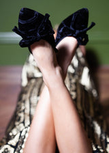 DAHLIA KITTEN HEEL | Black Crushed Velvet