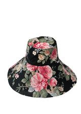 GARDEN HAT, EXTRA SUNNY | 80's BLACK CHINTZ