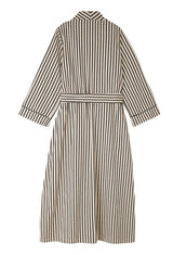 FLEUR ROBE | Black Ticking