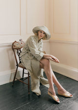 FLEUR ROBE | Olive Ticking