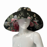 GARDEN HAT, EXTRA SUNNY | 80's BLACK CHINTZ
