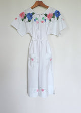 HEBE HOUSE DRESS | Vintage Floral Linen | ONE OF A KIND