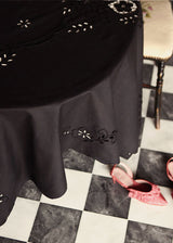 BLACK TABLECLOTH | LARGE | 1950'S