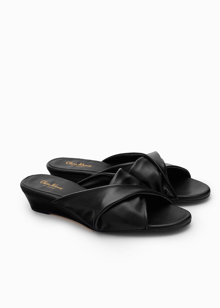 VENUS MULE | Black Leather – Olivia Morris At Home