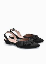 BELLE COCKTAIL FLAT | Black Moiré