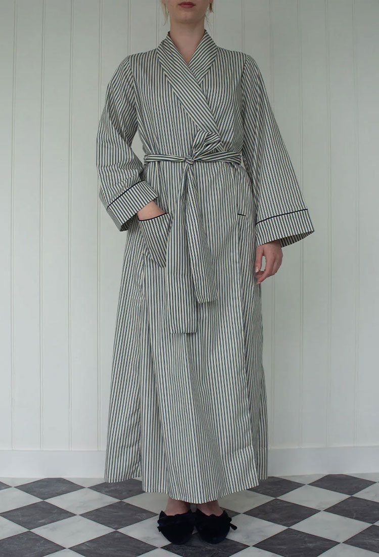 FLEUR ROBE L-XL |  NAVY STRIPE