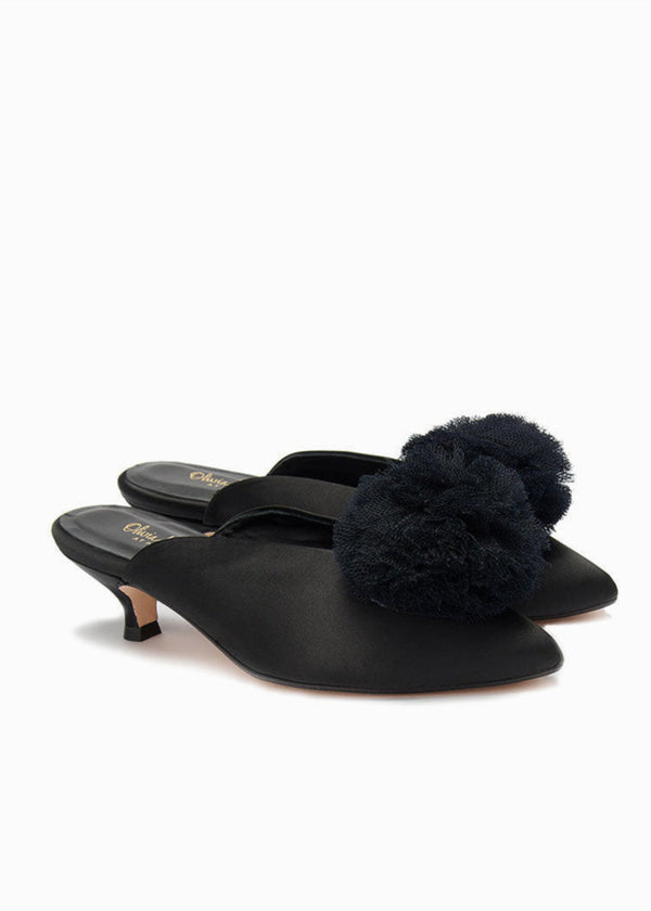 LILY POMS 37 | Black Satin