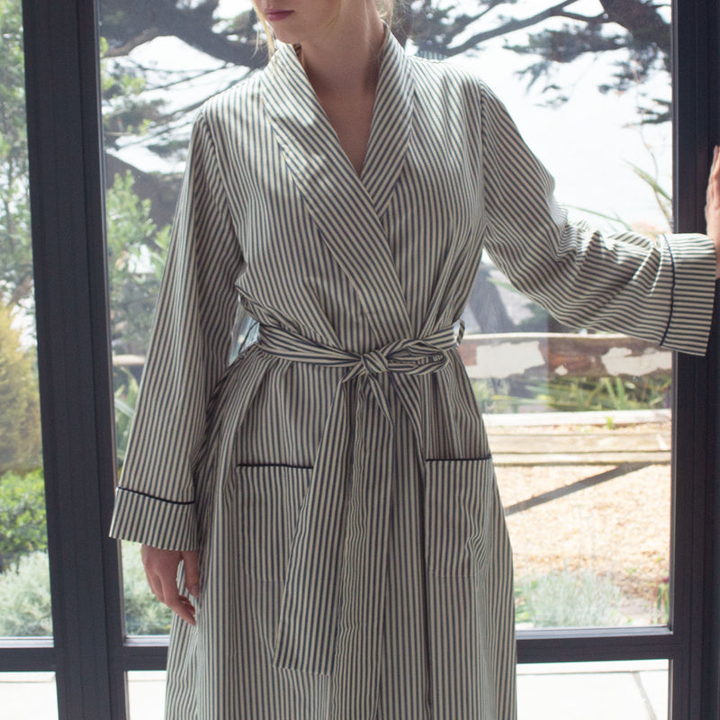 FLEUR ROBE  |  NAVY STRIPE