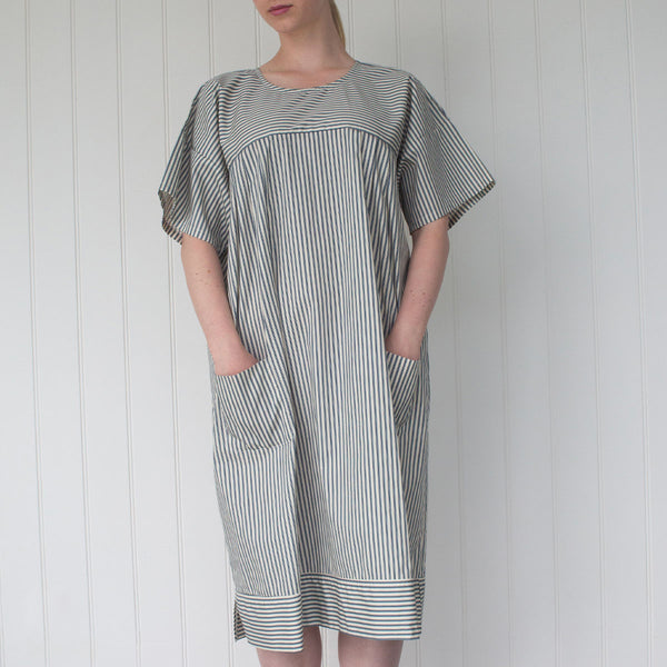 HEBE HOUSEDRESS  |  NAVY STRIPE  |  MADE TO ORDER