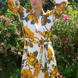 FLEUR ROBE  |  1970'S YELLOW & OLIVE FLORAL