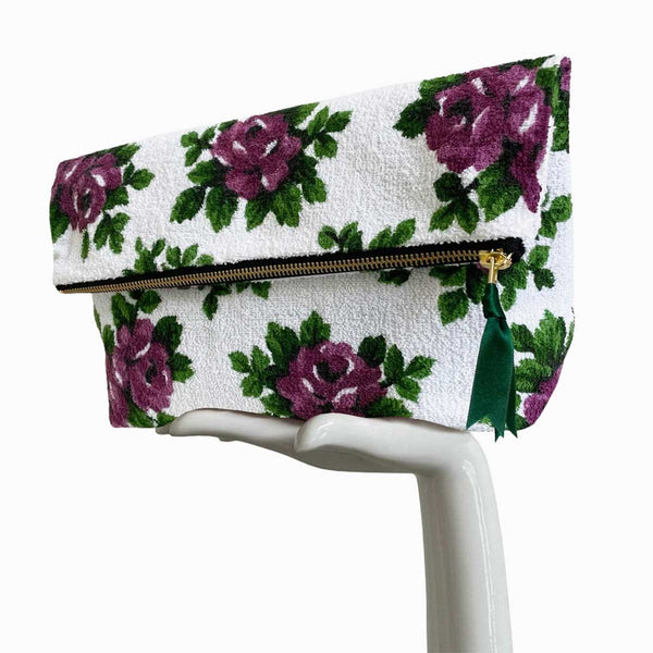 COSMOS POCHETTE | 1960s Purple Floral Terry