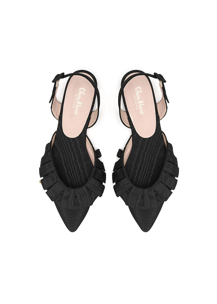 BELLE COCKTAIL FLAT  |  Black Moiré