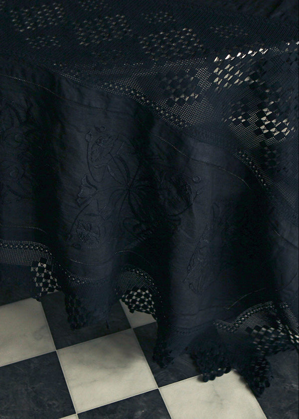 BLACK TABLECLOTH | LARGE | 1930'S
