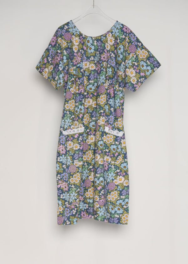 HEBE HOUSE-DRESS | 70's Floral Cotton | ONE OF A KIND