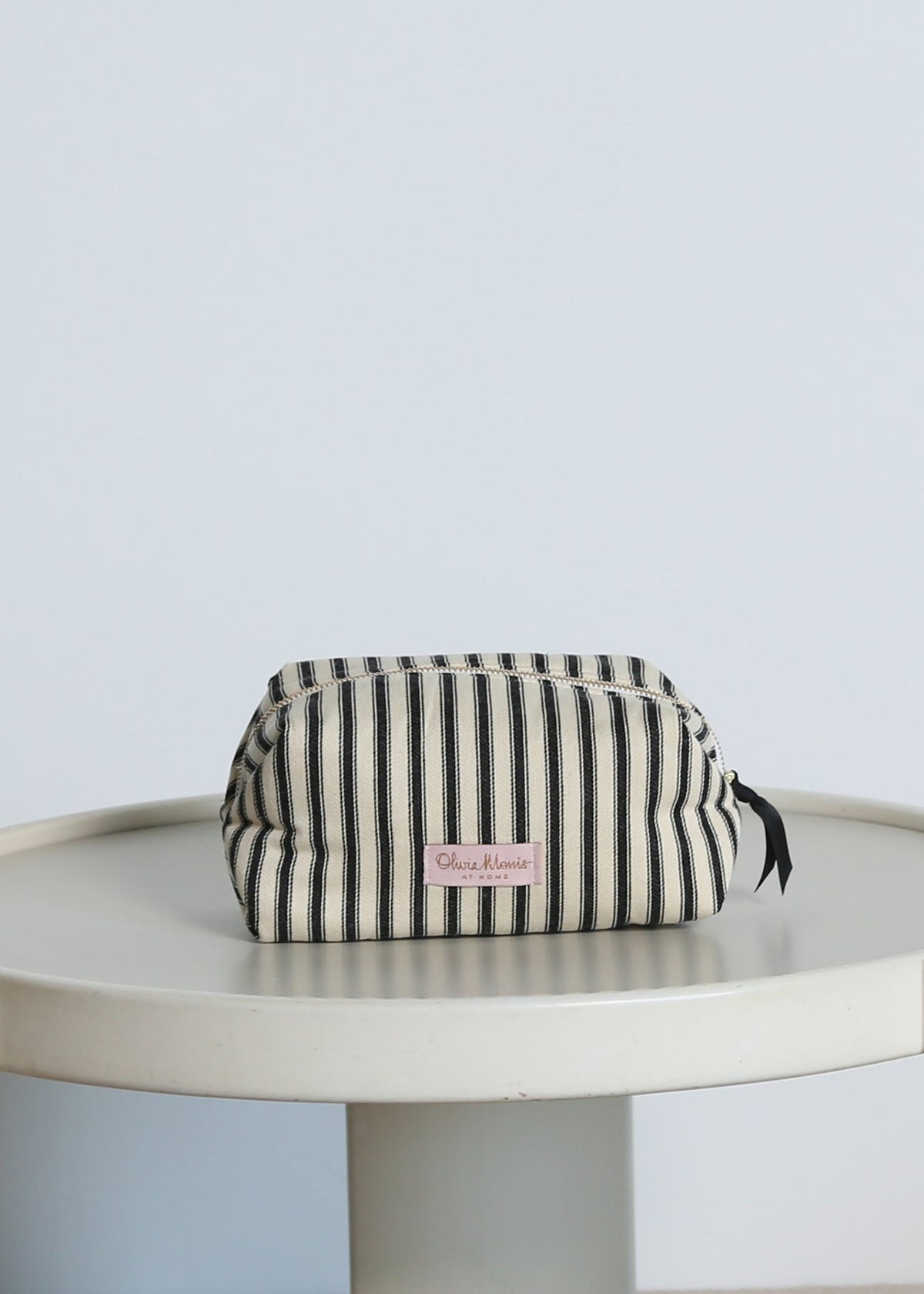 BOXY VANITY BAGS | Black Ticking – Olivia Morris At Home