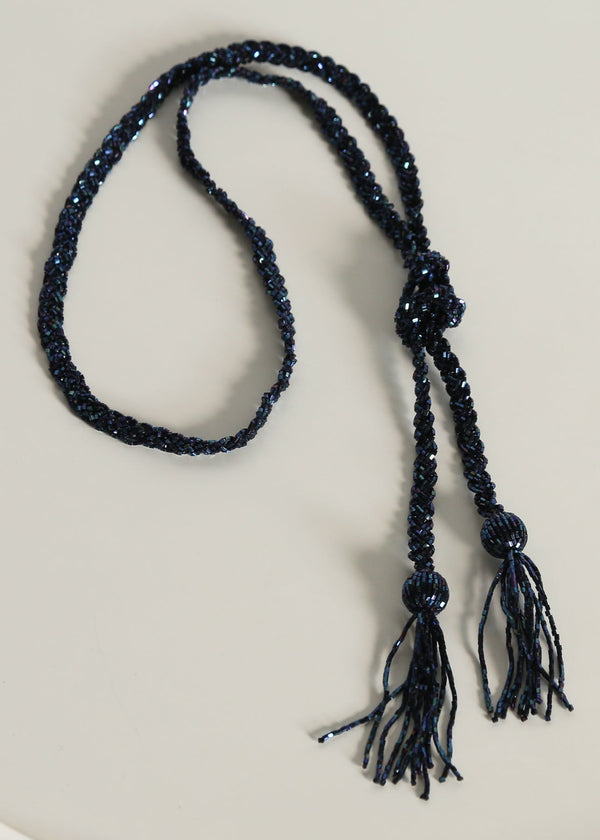 VINTAGE TASSEL LARIAT  |  PETROL