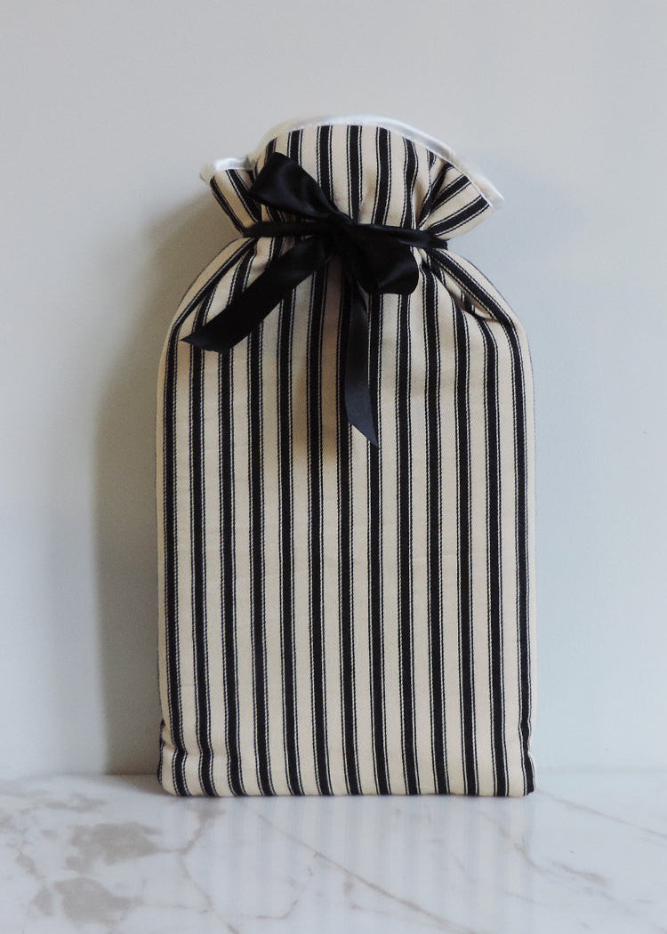 HOT WATER BOTTLE  |  Black Ticking  |  PRE-ORDER