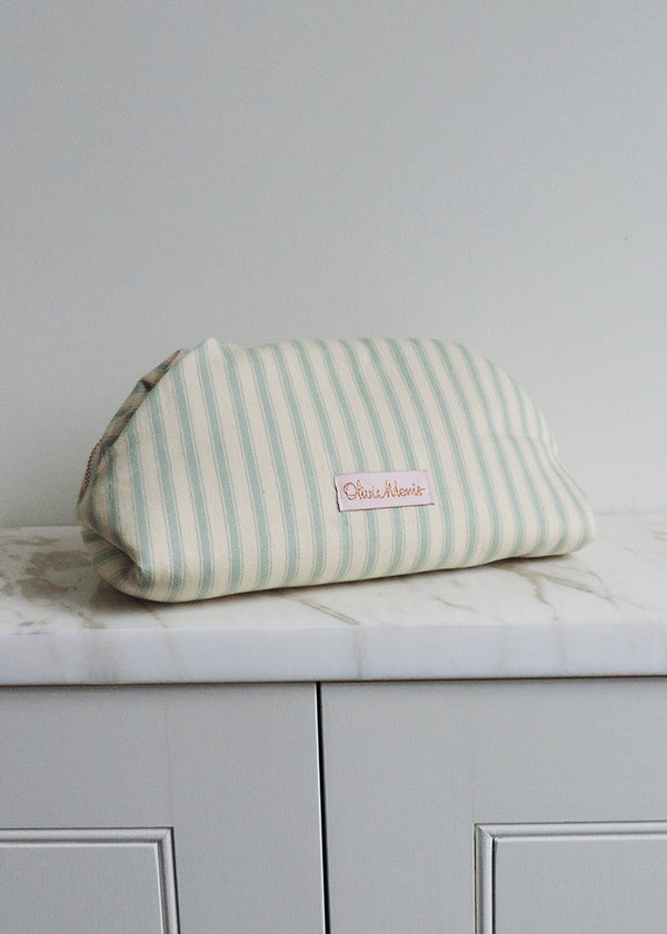 VANITY BAGS  |  Duck Egg Blue Ticking
