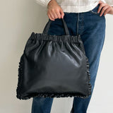 BLUEBELL TOTE  BAG  |  Black Leather