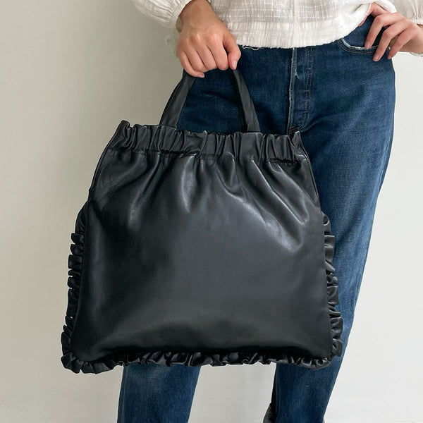 BLUEBELL TOTE  |  Black Leather