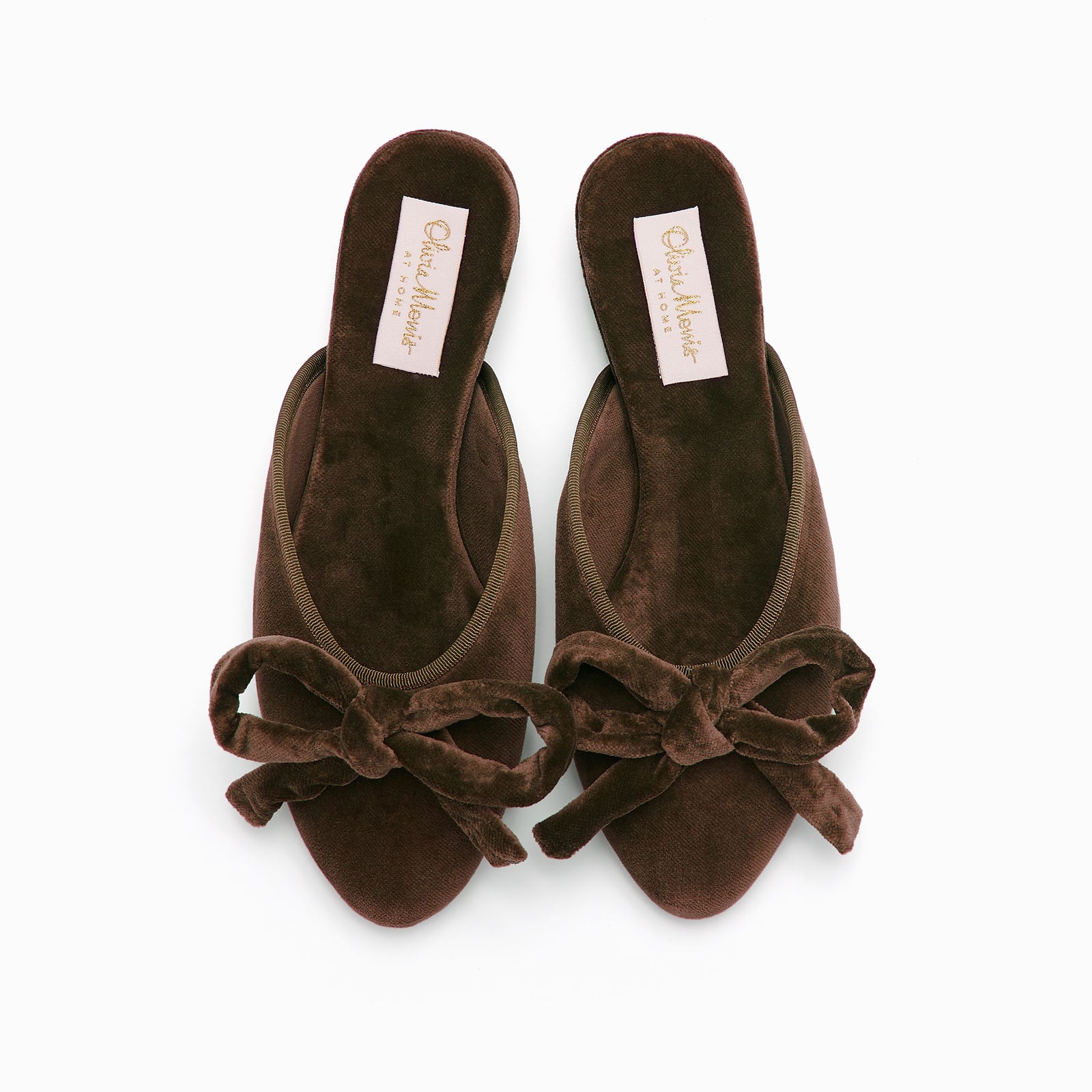 DAPHNE SLIPPER | Chocolate Velvet – Olivia Morris At Home display picture 1