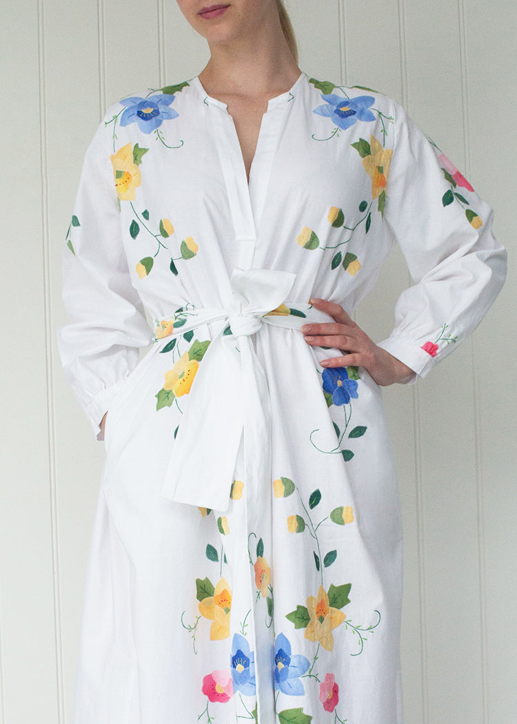 AMARYLLIS KAFTAN SHORT |  Vintage Floral Linens | LIMITED EDITION
