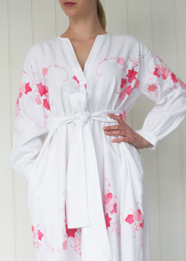 AMARYLLIS KAFTAN SHORT  | Vintage Floral Linen | ONE OF A KIND