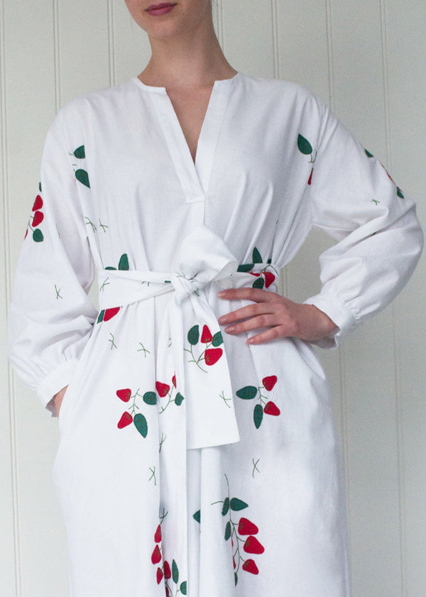 AMARYLLIS KAFTAN SHORT | Vintage Strawberry Linen | ONE OF A KIND