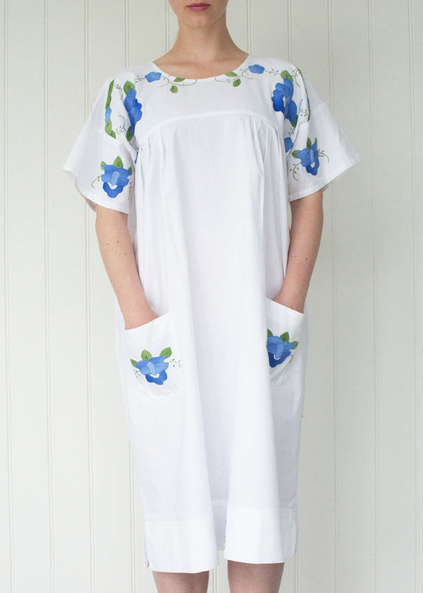 HEBE HOUSE DRESS | Vintage Floral Linen | ONE OF A KIND