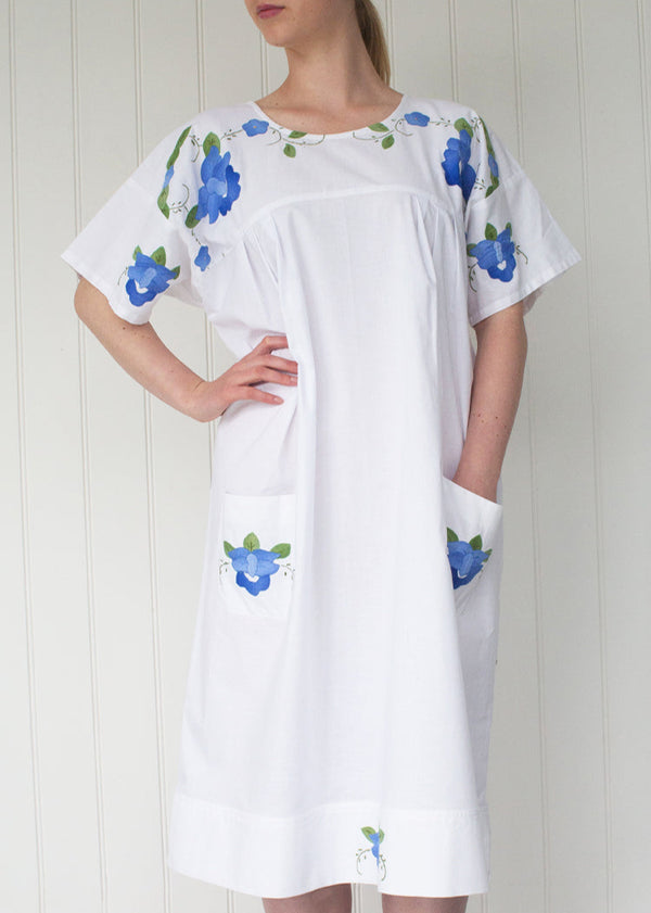 HEBE HOUSE DRESS | Vintage Floral Linen | ONE OF A KIND