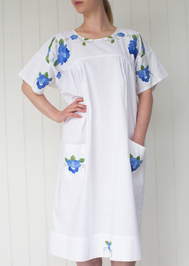 HEBE HOUSE DRESS | Vintage Floral Linen | ONE OF A KIND