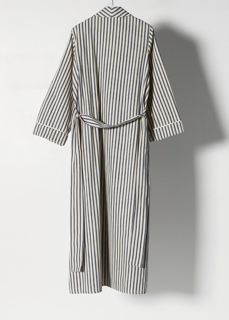 FLEUR ROBE | Azure Ticking | PRE-ORDER – Olivia Morris At Home