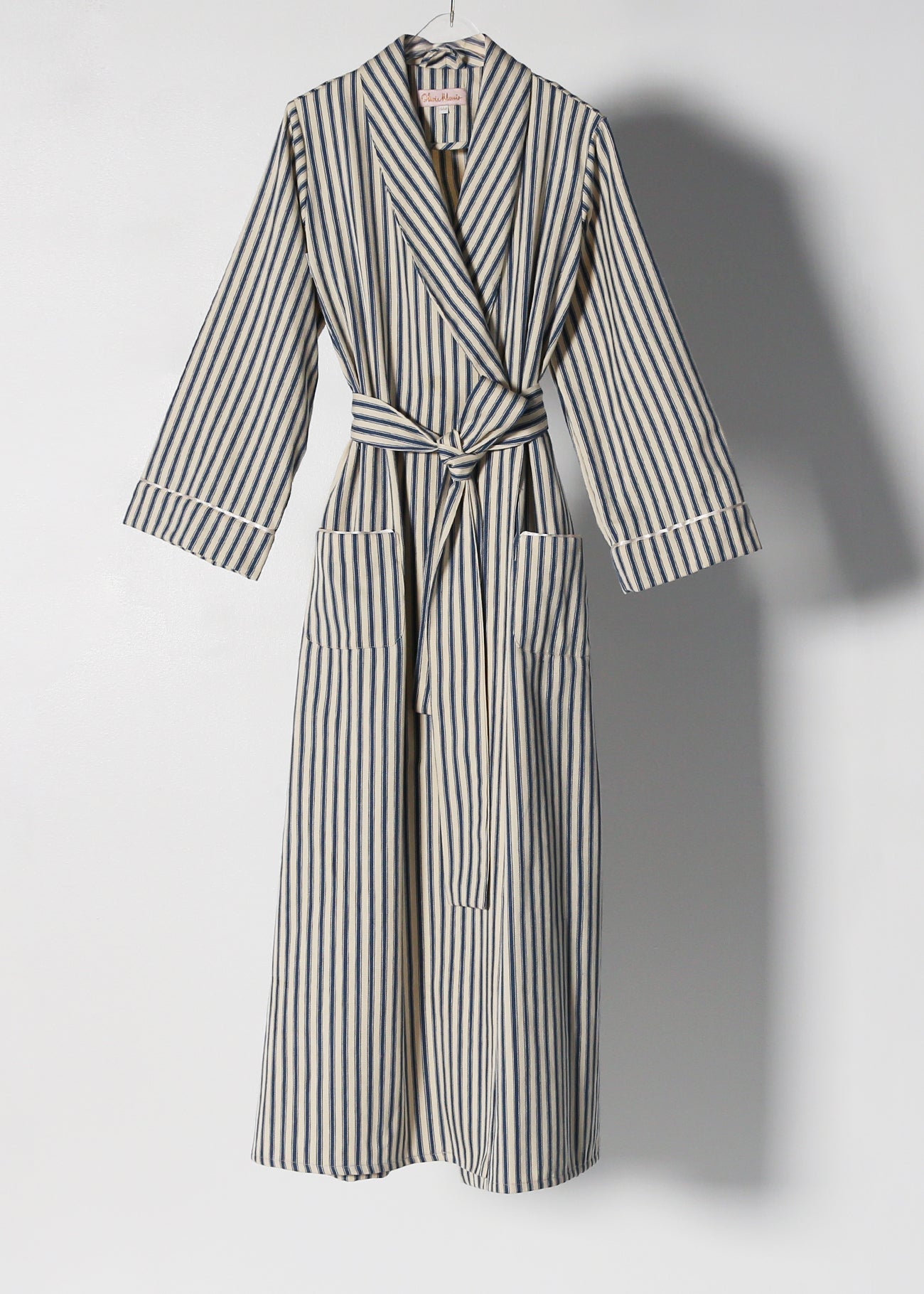 FLEUR ROBE | Azure Ticking | PRE-ORDER – Olivia Morris At Home
