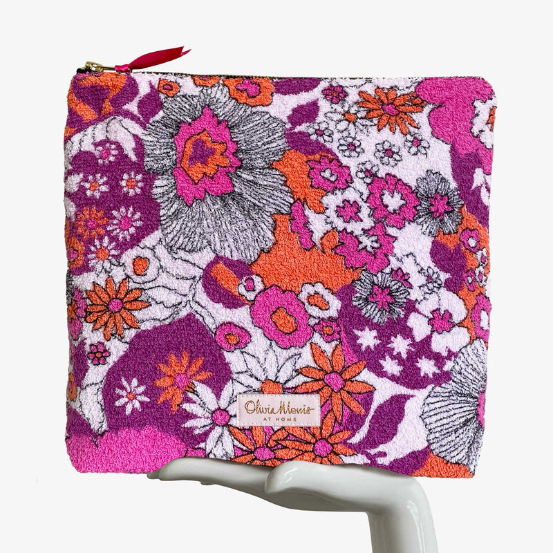COSMOS POCHETTE | 70s Pink Floral Terry