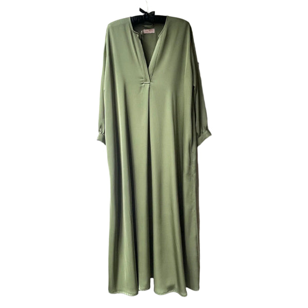 SAMPLE S/M | AMARYLLIS KAFTAN | PISTACHIO SATIN