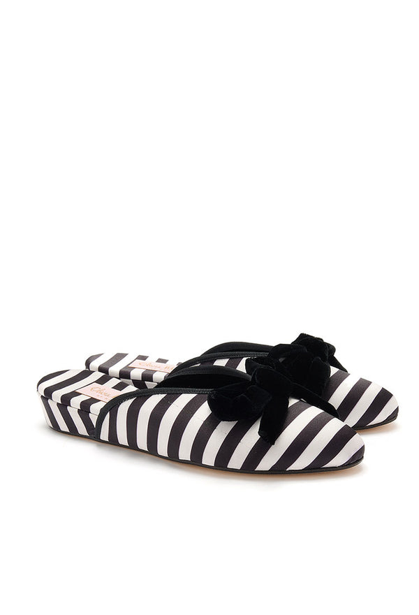 DAPHNE SLIPPER  |  Stripe Satin