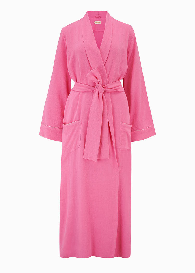 FLEUR ROBE | Fuchsia Linen