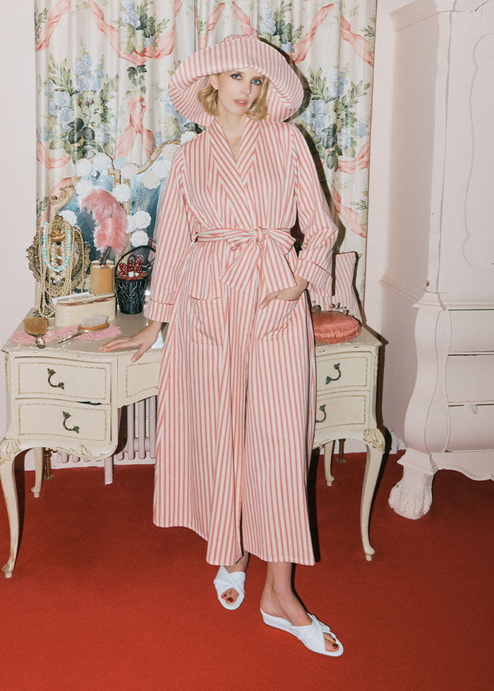 FLEUR ROBE | Candy Ticking – Olivia Morris At Home