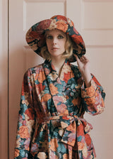 FLEUR ROBE & GARDEN HAT | 80's Liberty Floral | ONE OF A KIND