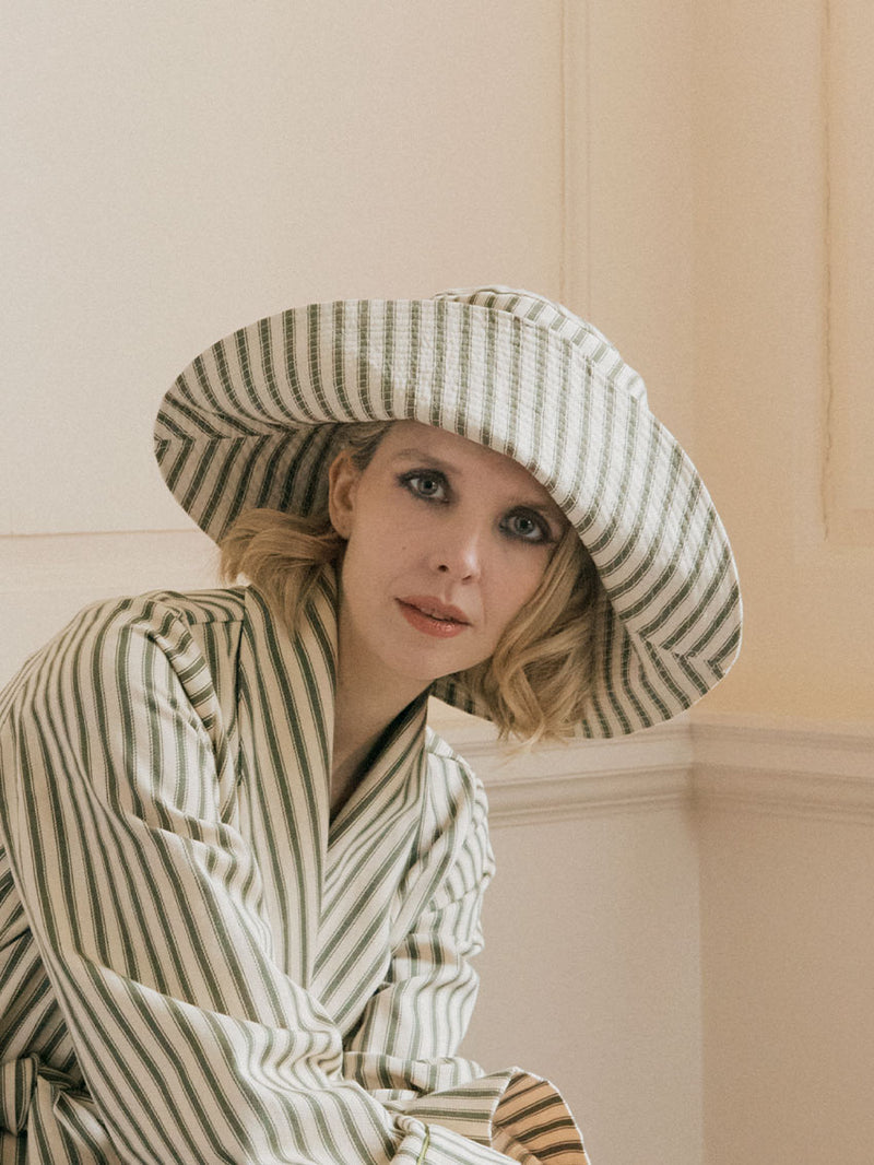 FLEUR ROBE  |  Olive Ticking